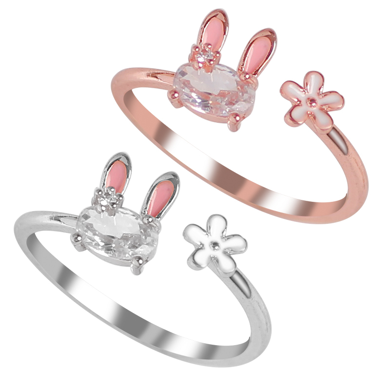 Bague en métal rose pour femmes, bijoux à la mode, lapin mignon, animaux, ouverture réglable, cadeau, nouvelle collection 2021, offre spéciale