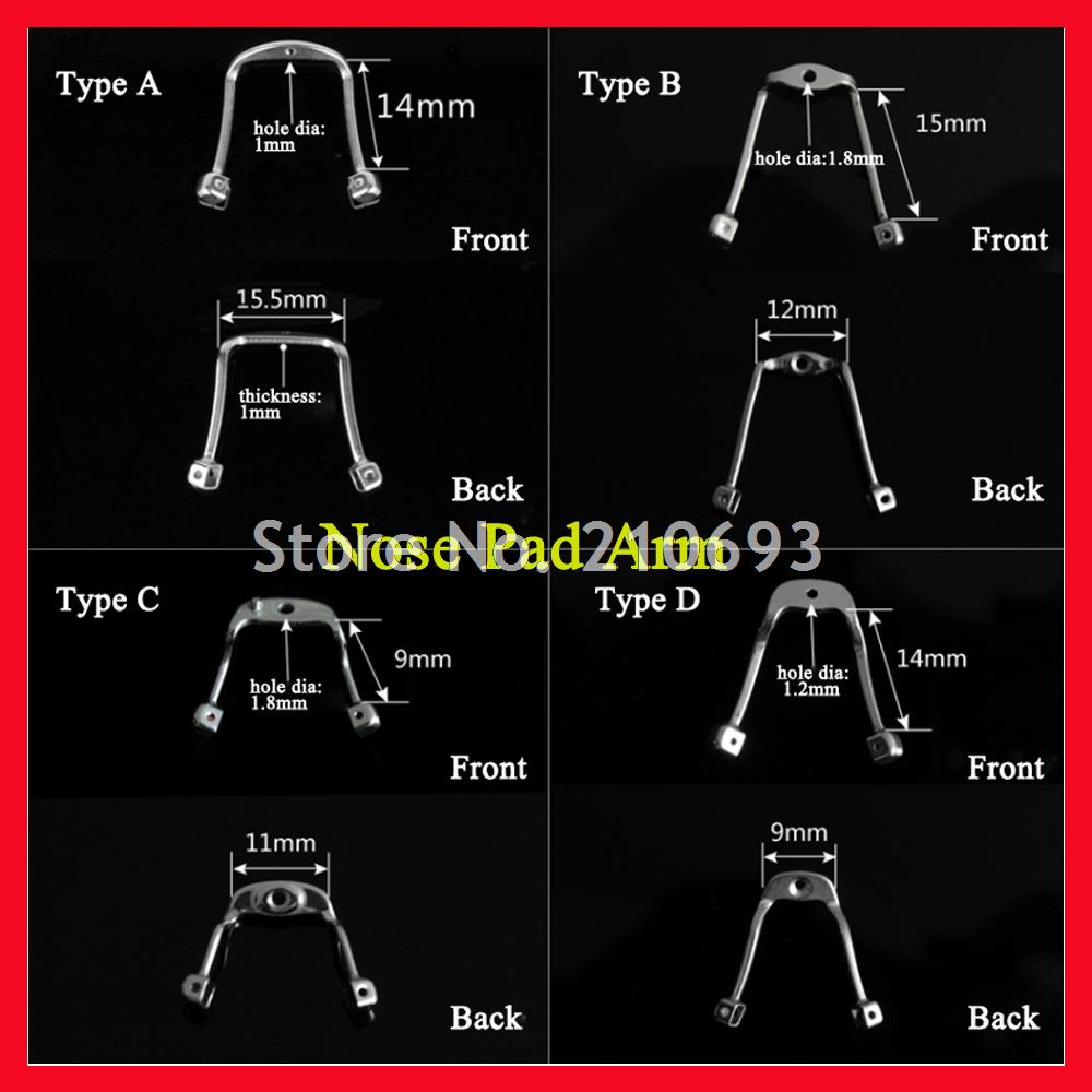 1pc Brillen Nase Pads Arm Edelstahl Nase Pad Halter Gläser Zubehör