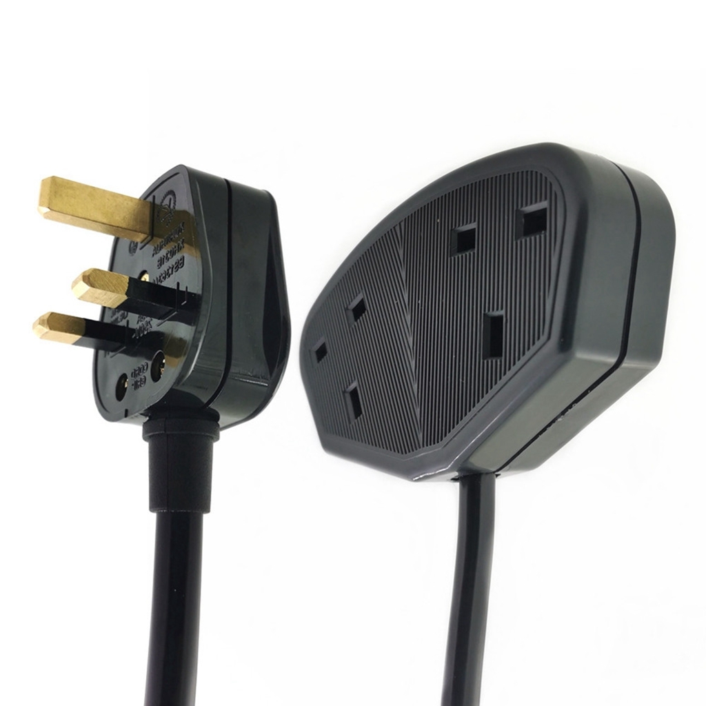 Inggris 3Pin Plug Ke Perempuan Soket Power Kabel Ekstensi dengan 13A Fuse, singapura Malaysia HK Laki-laki Ke Perempuan Kabel Daya AC
