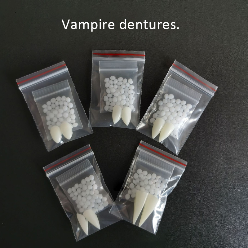 Halloween Party Fangs Dekoration DIY Halloween Harz Vampirzähne Requisiten Horror 5g Kleber Freunde Geschenke Cosplay Hexe falsche Fangzähne