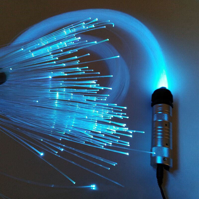 Kit d'éclairage LED RVB 12V 6W à fibre optique télécommandé pour plafond, source lumineuse DIY, machine d'éclairage pour voiture + câble de 0,75 mm
