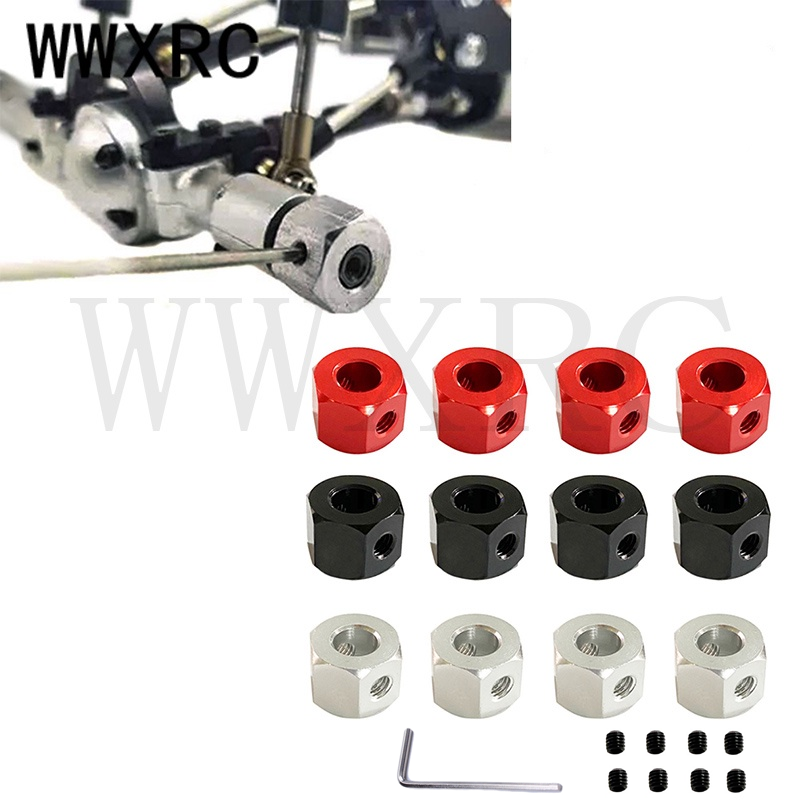 Adaptador de Metal de 5mm a 12mm, adaptador de aleación de aluminio para MN86 WPL D12 C14 C24 B14 B16 MN D90 D91, piezas de mejora modificadas para camiones
