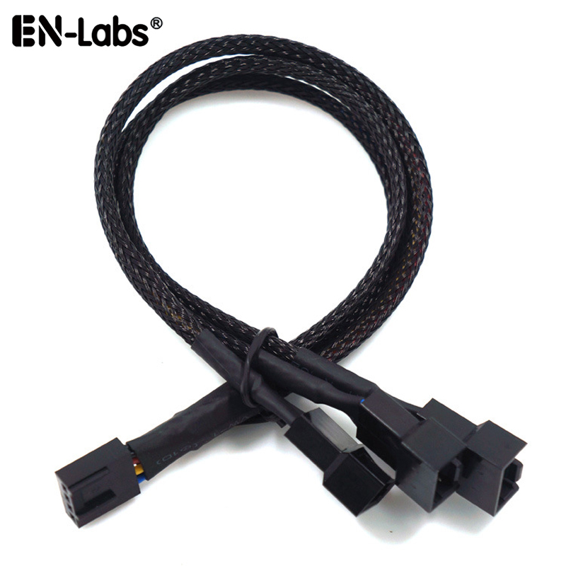 PWM 4pin Fan Sleeved Extension Splitter Hub Cables,Motherboard CPU 4 pin to 2 3 4 Way 4Pin Cooler or 3pin Case Fan Power Spliter