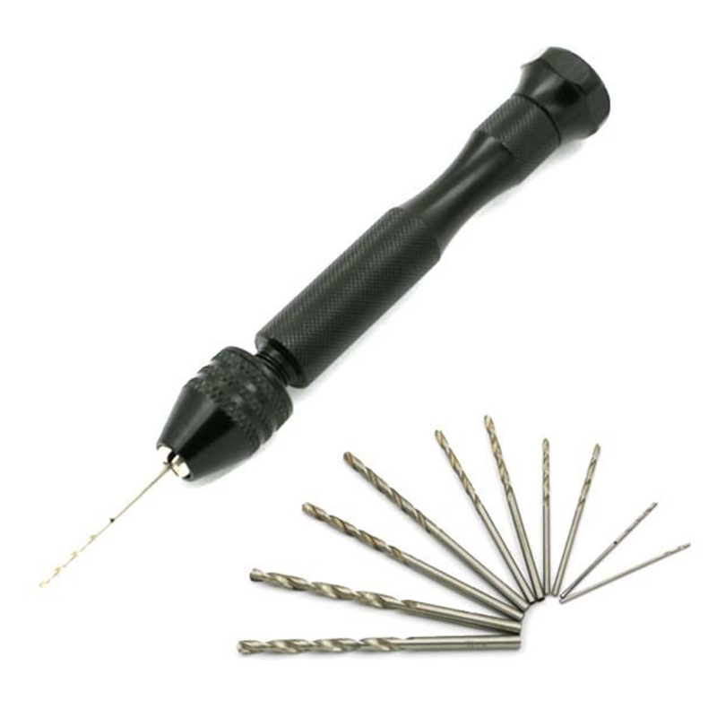 Juego de Mini brocas de mano de acero, herramientas de Molde de resina de joyería hecha a mano, perforadora de agujeros, 1 Juego