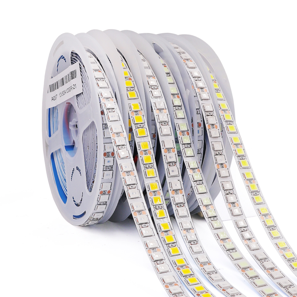 Bande lumineuse LED Super brillante 12V 5M SMD 5054 étanche 120LED/m ruban de pixels Flexible pour la décoration de la maison 9 couleurs