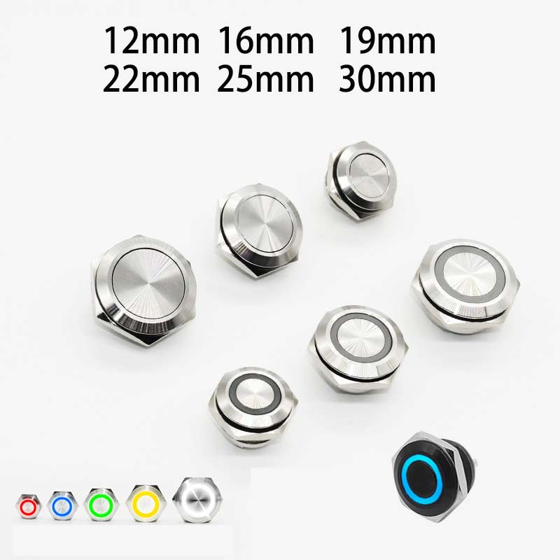 Elektryczny Wodoodporny Przycisk Włącznik LED 12V Chwilowy Mini Przyciskowy Mikro Przełącznik Ciśnieniowy 220V 24V Inteligentny Dom 12mm