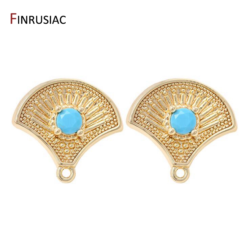 2020 Del nuovo Progettista 14k Oro Placcato Zircone a forma di Ventaglio Orecchini Post I Risultati Mestieri FAI DA TE Fatti A Mano Forniture Di Orecchini gioielli