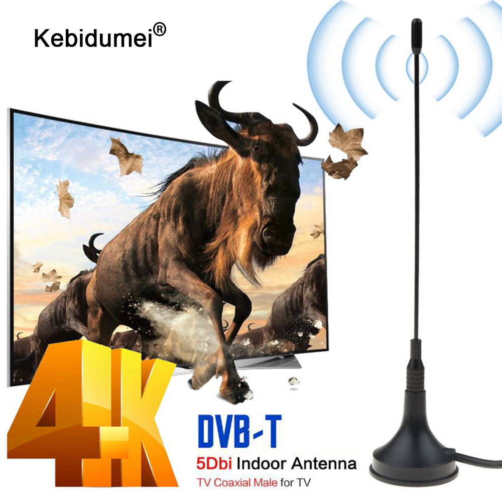 Kebidumei para DVB-T/T2 5DBi antena interior Mini antena de TV aérea Digital para DVB-T TV HDTV fácil de instalar
