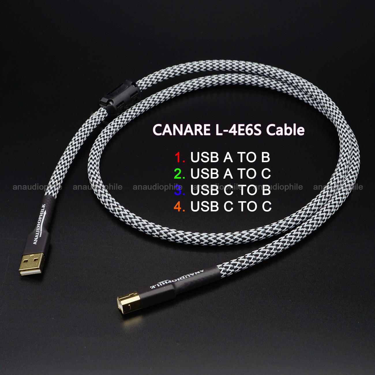 Nhật Bản CANARE HiFi USB Cáp USB Loại A Đến B / USB Một C / USB C B / C Đến C Cáp Dữ Liệu Âm Thanh Cho Máy Tính Đắc Di Động