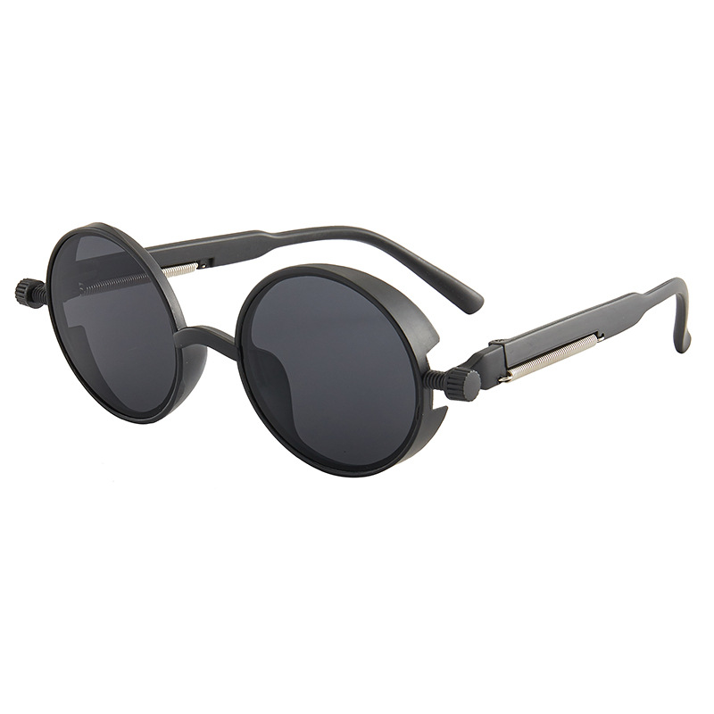 Lunettes de soleil classiques gothiques steampunk, marque de luxe, design de haute qualité, lunettes de soleil rondes rétro pour hommes et femmes, monture en PC pour femme et homme