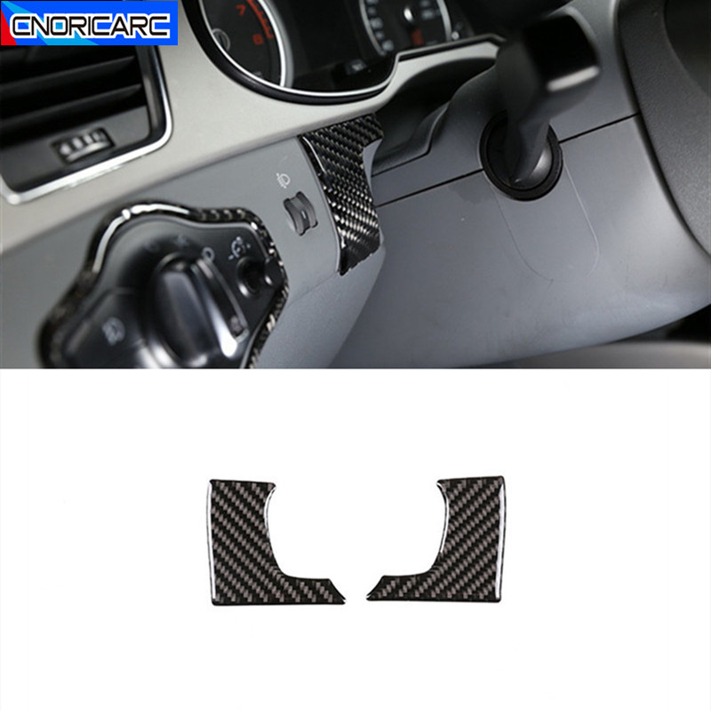Car Central Control Keyhole Both Side Panel Frame Cover Decoration Sticker Trim For Audi A5 A4 B8 2010-2016 Carbon Fiber Decals