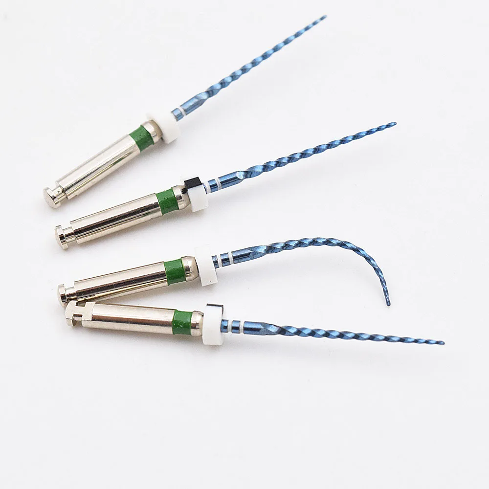Arquivos rotativos dentários azuis, arquivos de canal radicular de níquel e titânio, arquivos endodonticos 04 06, ativação de calor cônico, arquivos azuis rotativos