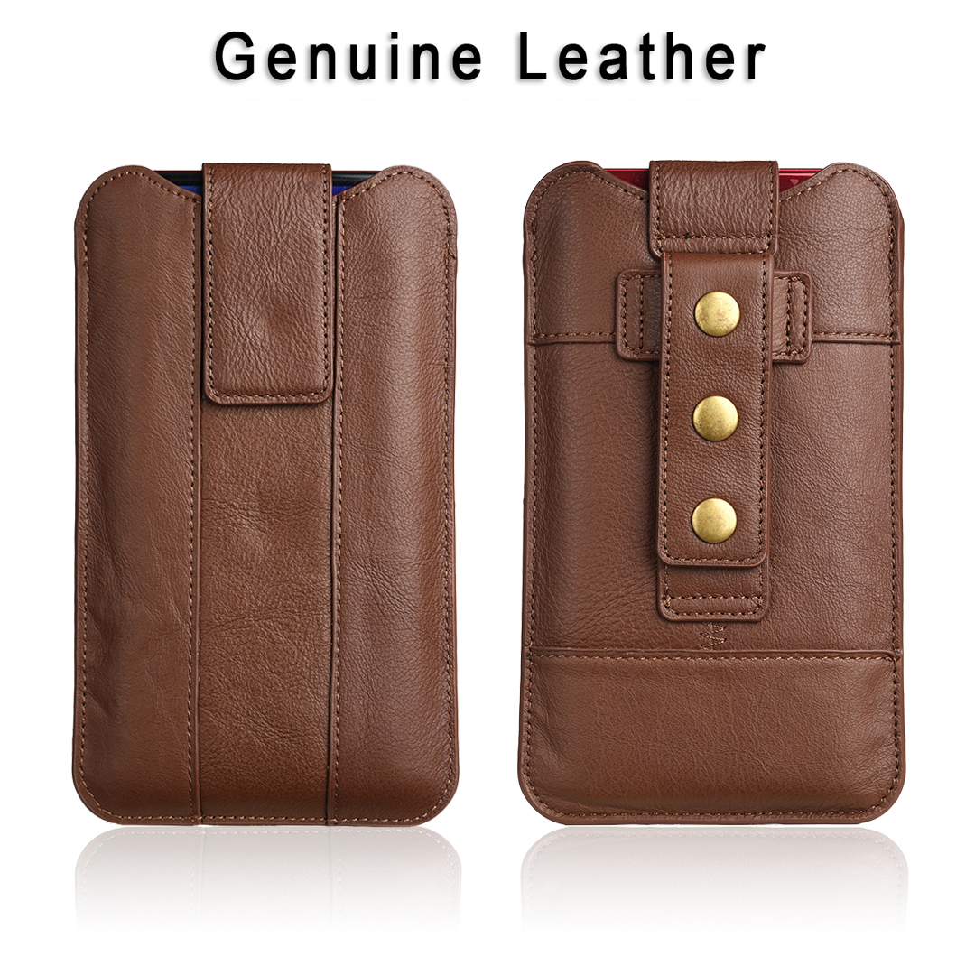 Echt lederen tas Mobiele telefoon tas Handtas Riemclip Taillehouder voor iPhone Samsung Xiaomi7 Pro Heren Handholsterzakje