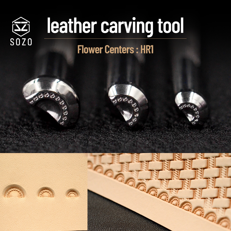 SOZO HR1 timbres en cuir centres de fleurs grappe poinçon en métal fin sculpture à la main fabrication de selle outils d'impression 304 acier inoxydable