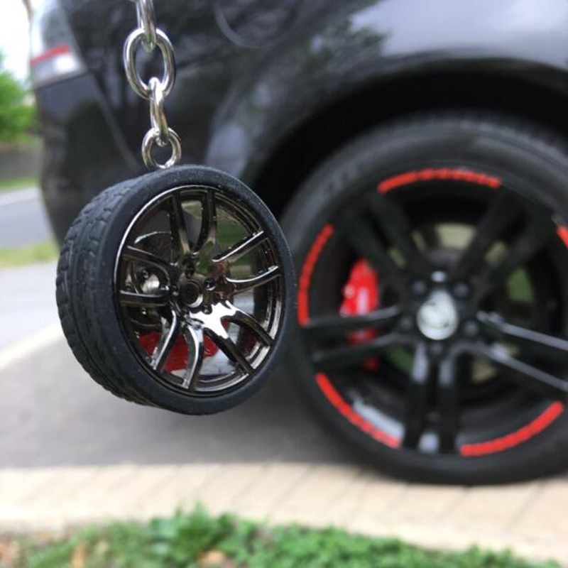 Hot RIM Car Wheel Hub Keychain Key Ring with Brake Discs Car Tire Wheel Keychain Auto Car Key Chain Keyring For BMW Audi Fans