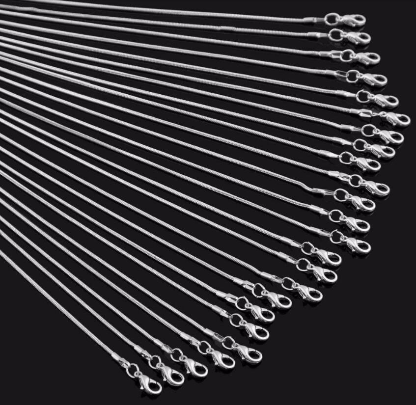 12 pcsขายส่งกว้าง 1.2 มม.ความยาว 40-60 ซม.DIYสร้อยข้อมืองูสร้อยคอClaspsกุ้งก้ามกรามสำหรับเครื่องประดับทำ