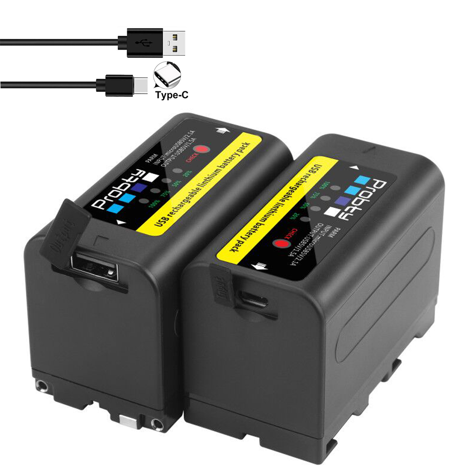 Batterie 6800mAh pour Sony NP-F770 NP-F780 F750 F730 avec indicateur d'alimentation LED F970 F550 F570 F750 F770 MC1500C