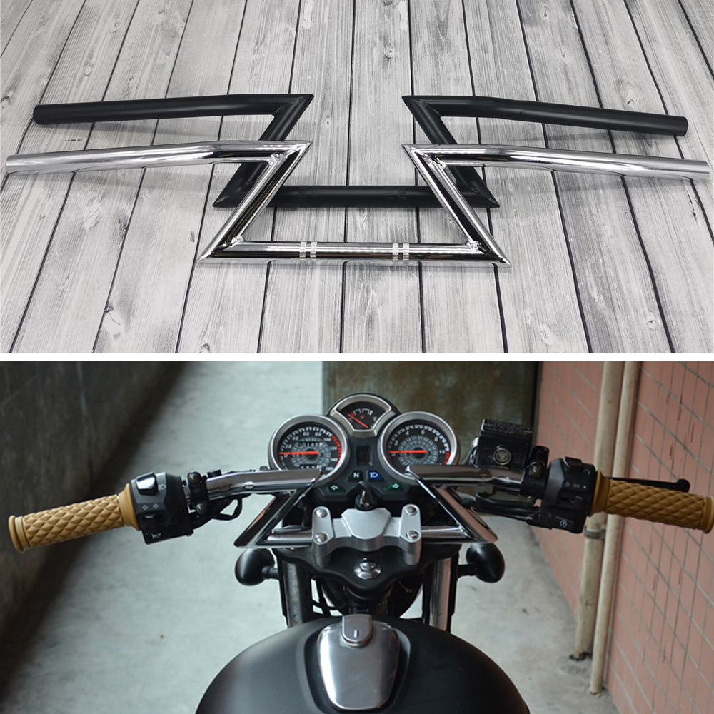 Vintage รถจักรยานยนต์ Handlebar 22mm 7/8 ''สําหรับ Cafe Racer Cruiser Bobber Chopper Tracker จับบาร์ Z-บาร์สกู๊ตเตอร์พวงมาลัยล้อ