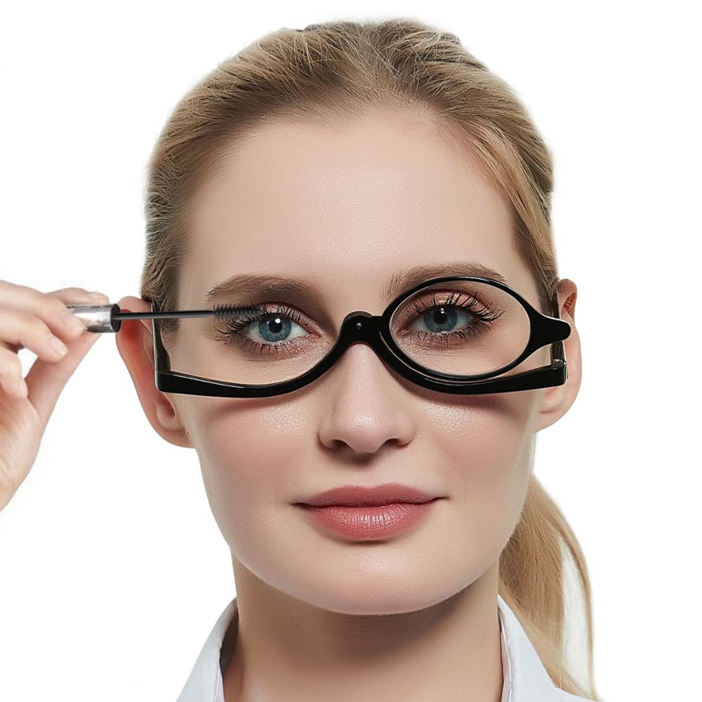 MARE AZZURO Trucco Occhiali da lettura Donna Lenti d'ingrandimento Occhiali da vista pieghevoli rotanti Monoculare Cosmetico generale +1.0 +1.5 +2