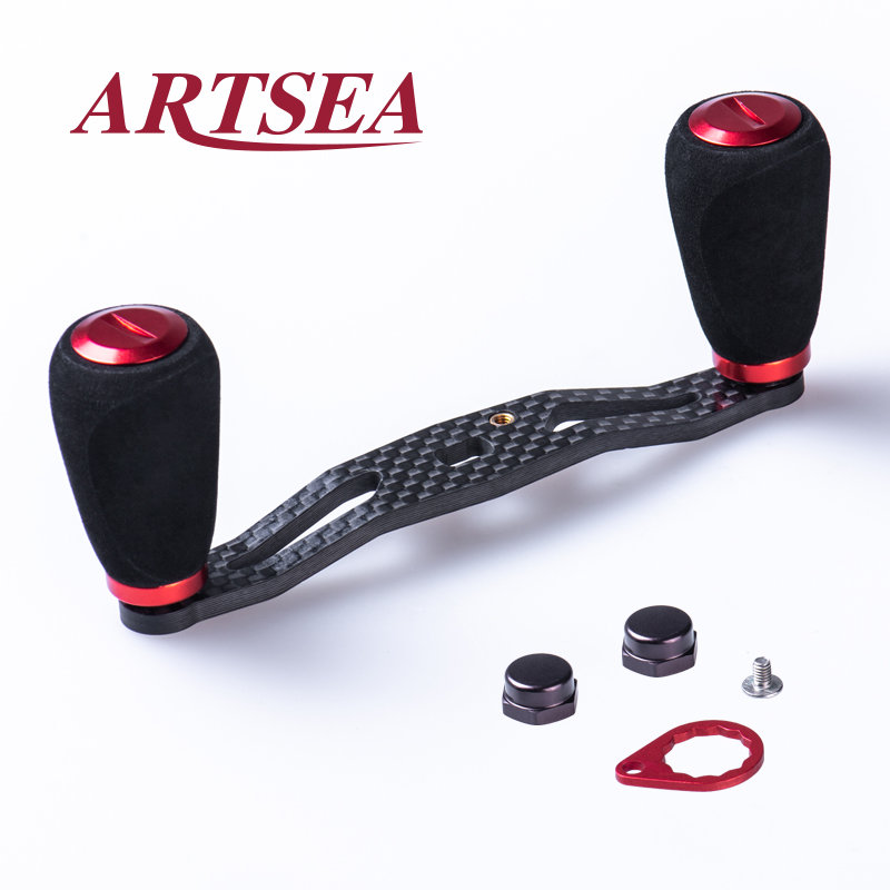 ARTSEA Koolstofvezel Visserij-reel Handvat EVA Knop Refit voor Baitcasting reel DIY Vis Accessoires Lokken Tool