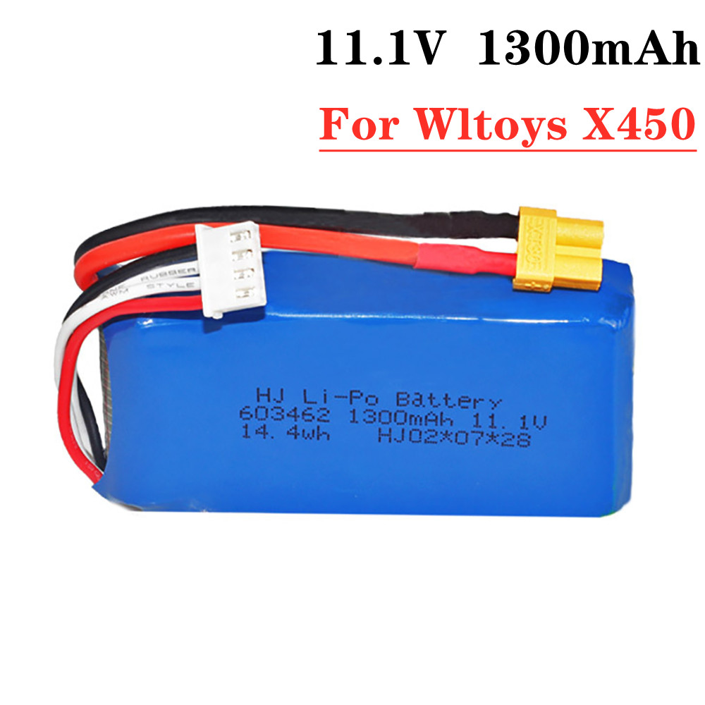 Bateria lipo 3s 11.1v 1300mah bateria lipo para xk x450 fpv rc drone peça de reposição 11.1v baterias recarregáveis xt30 para wltoys x450