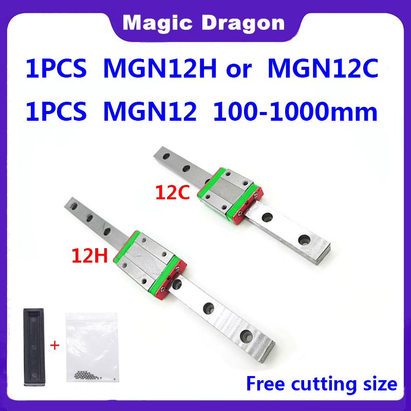 12Mm Tuyến Tính Hướng Dẫn MGN12 100 150 200 250 300 350 400 450 500 550 600 700 800 1000 Mm + MGN12H Hay MGN12C Khối 3d Máy In CNC