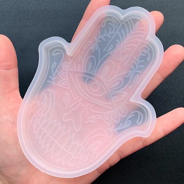 Fai da te sottobicchiere stampo mano di Fatima stampo in Silicone Hamsa stampo a mano stampo Khamsa ebraico decorazione della casa forniture d'arte in resina