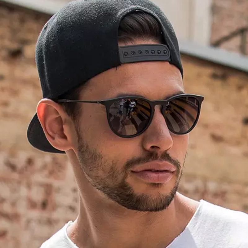 Designer di marca Occhiali da sole rotondi Cat Eye Uomo Tonalità retrò Occhiali da sole maschili Specchio trasparente Moda vintage Guida Oculos De Sol