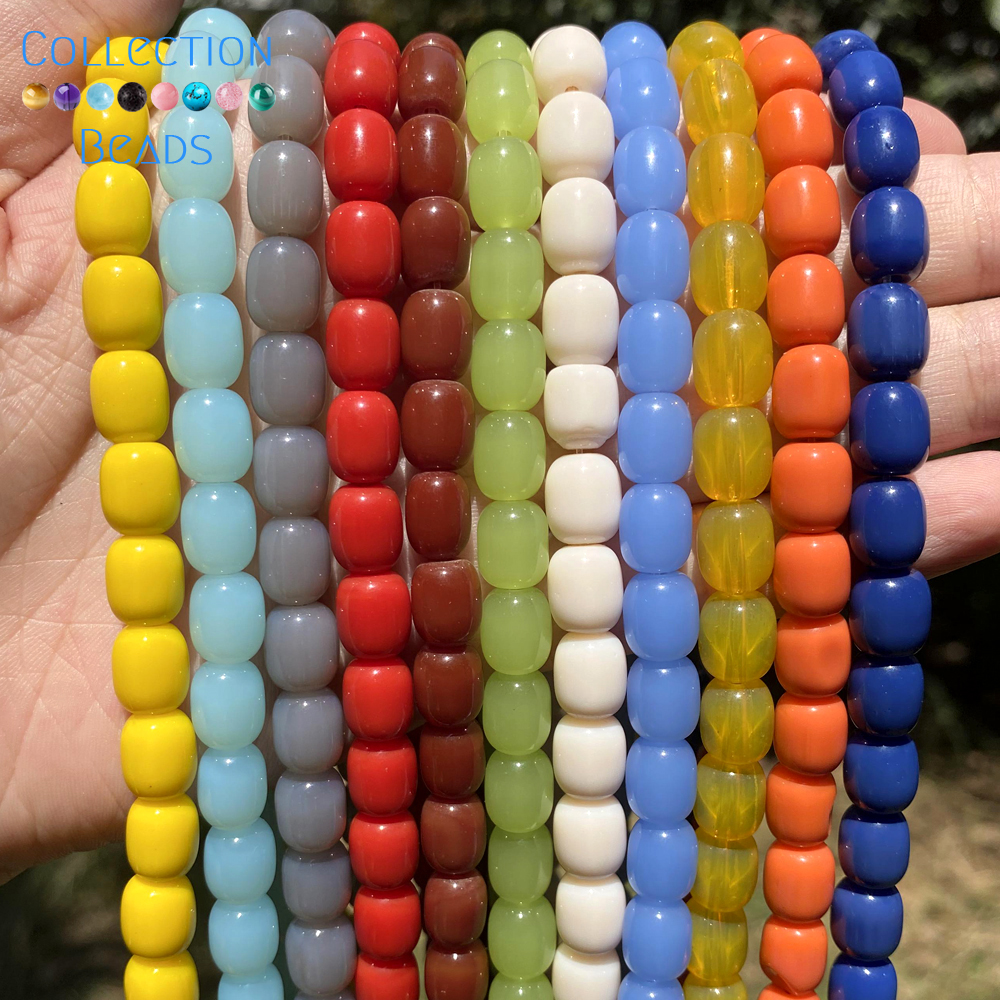 8x11mm Bunte Natürliche Kristall Zylindrischen Trommel Perlen Spacer Perlen Für Schmuck Machen Liefert DIY Armband Zubehör 15''