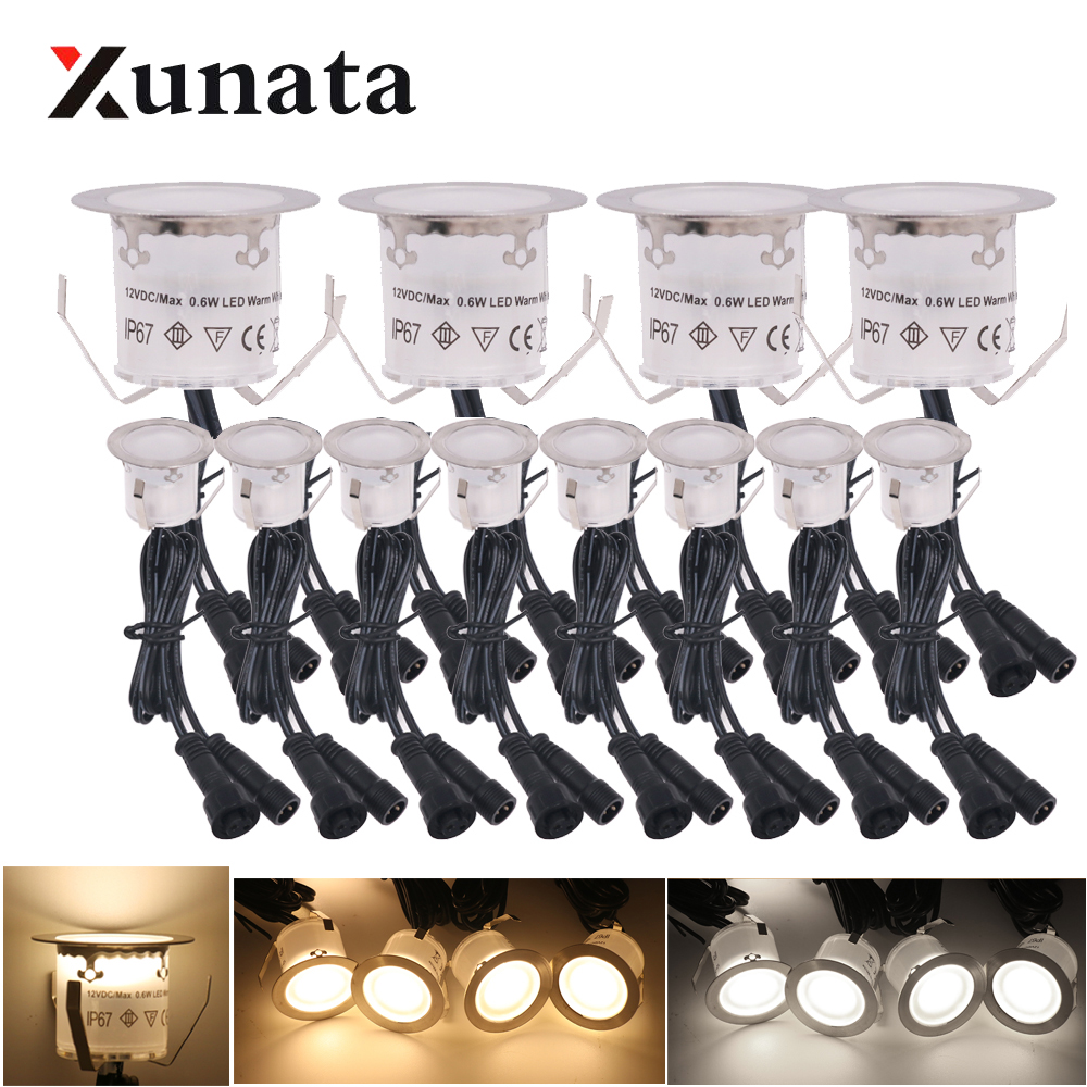 Luz LED de cubierta de 12V IP67, lámparas enterradas impermeables para escalera empotrada en el exterior, lámpara subterránea, luz LED de suelo, blanco cálido/blanco Natural