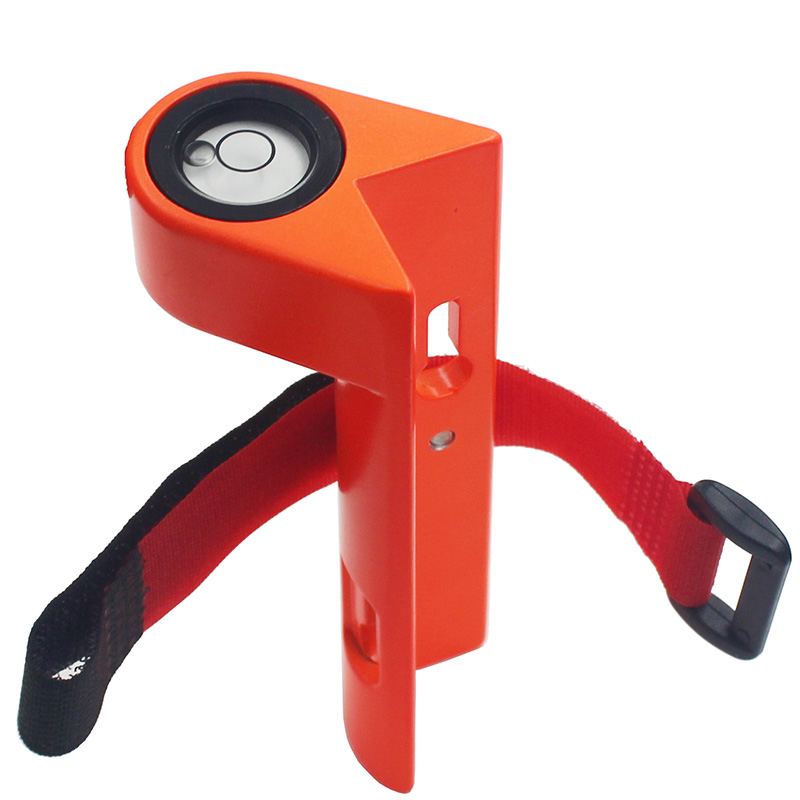 Niveau à bulle portable en alliage d'aluminium pour poteau de centrage en fibre de carbone, avec sangle de nivellement à angle droit
