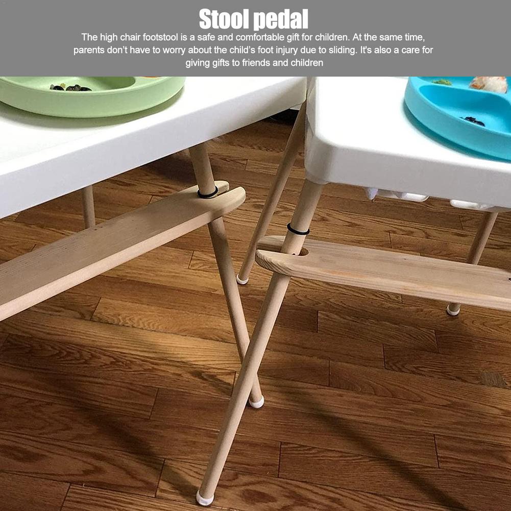 Cadeira de bebê apoio para os pés cadeira alta estribo de bambu antiderrapante ajustável fezes pedal infantil recém-nascidos acessórios de segurança