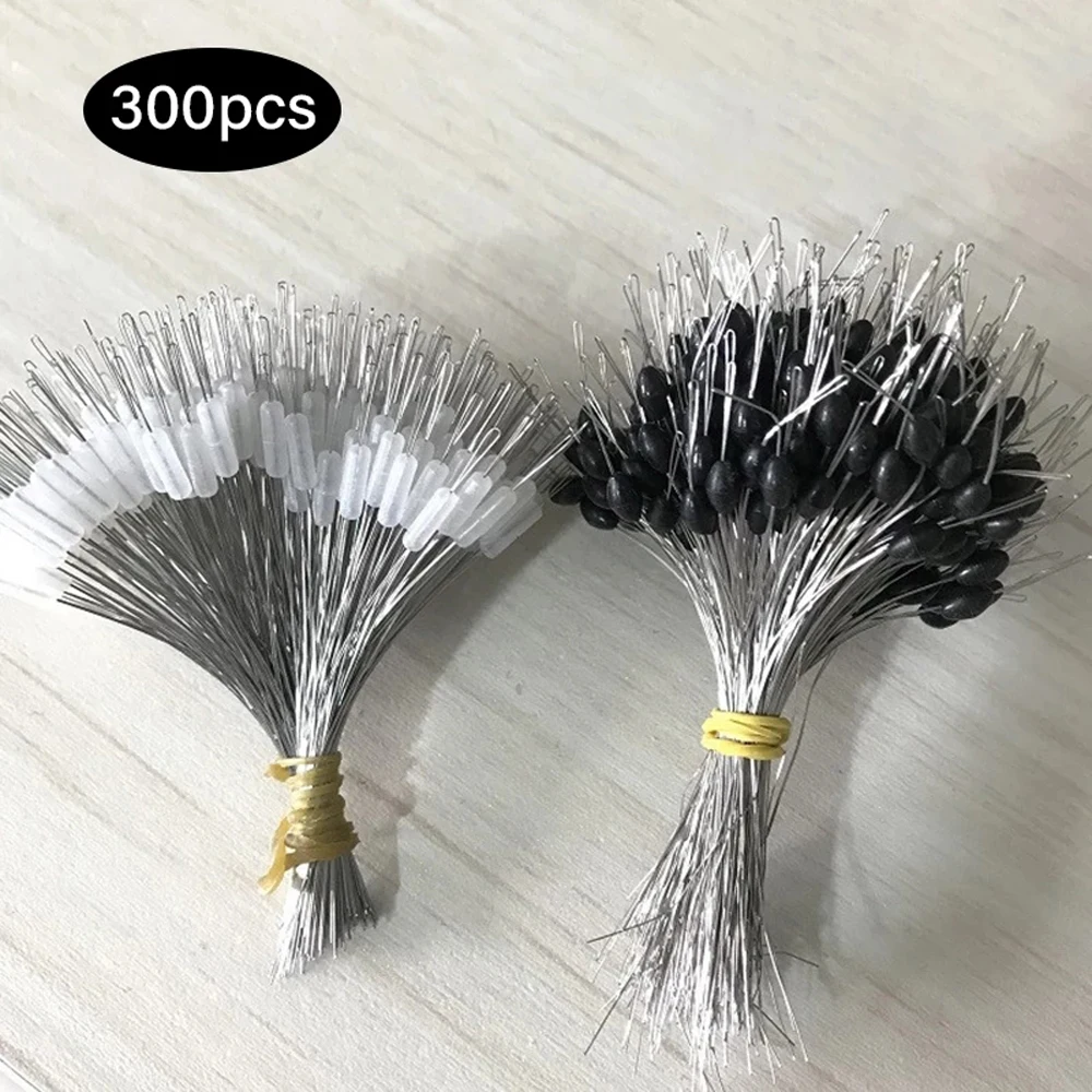 300 teile/paket Angeln Bobber Oval Schwarz Silicon Stopper Raum Bean Anschluss Angeln Linie Widerstand Angeln Zubehör