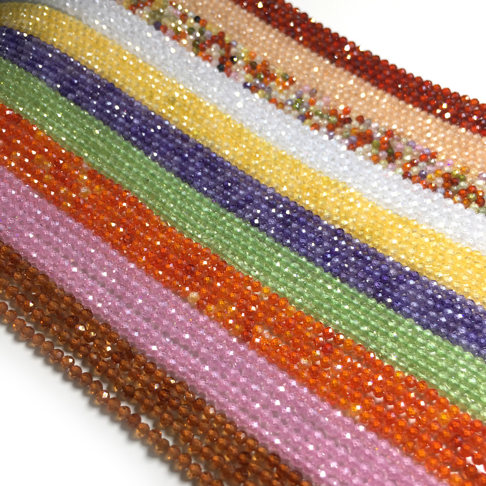 Faceted Zircon Beads 2 3mm Natural Stone Crystal Small Beads for Jewelry Making DIY Charm Necklace Bracelet Accessories 38cm