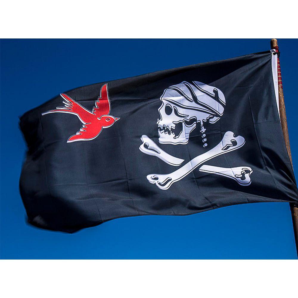 Jack Sparrow bendera bajak laut 3x5FT spanduk 100D 150X90CM poliester kuningan grommet bendera kustom