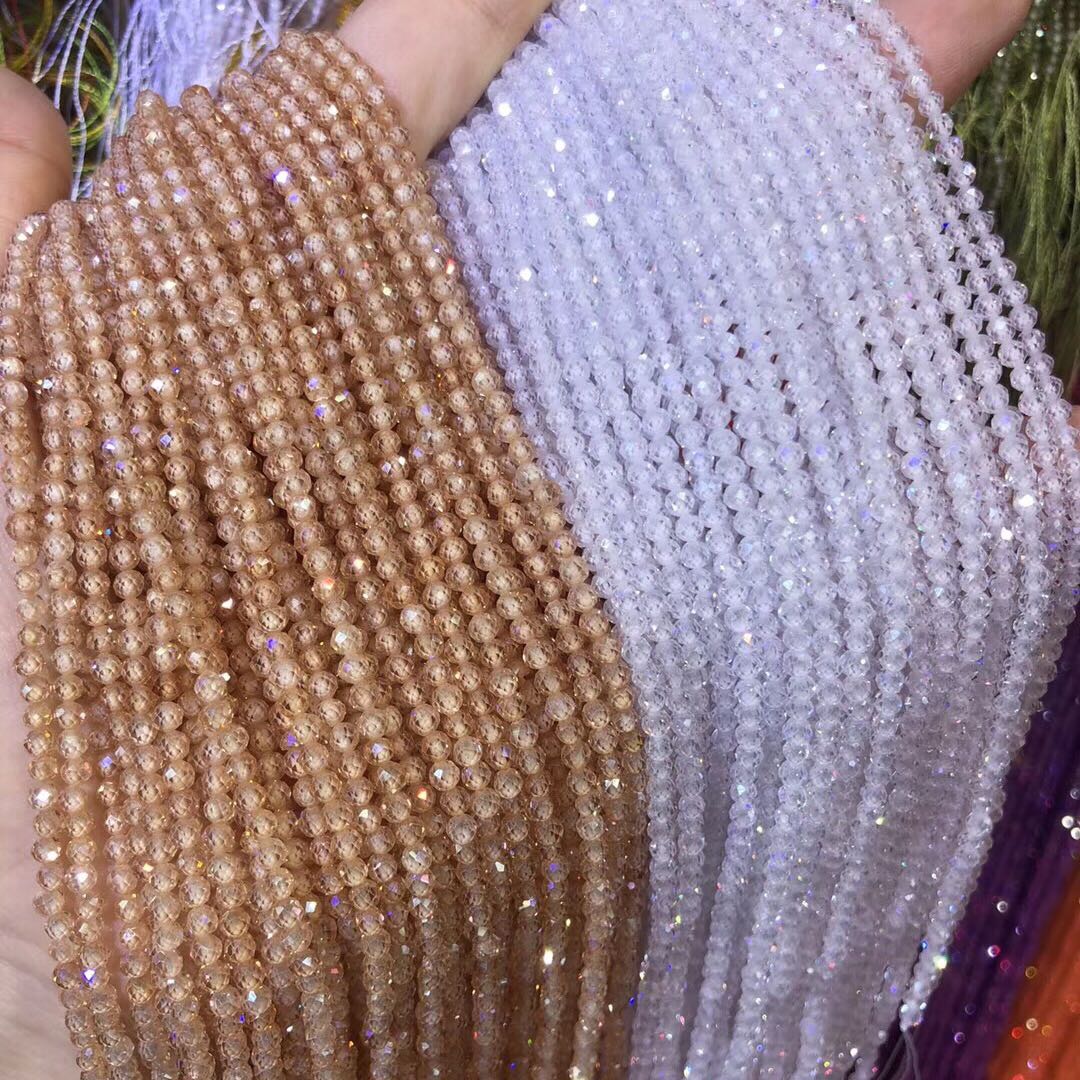Pequenas contas facetadas pedra de zircônia natural 2 3 4mm contas soltas para fazer jóias pulseira diy colar acessórios atacado