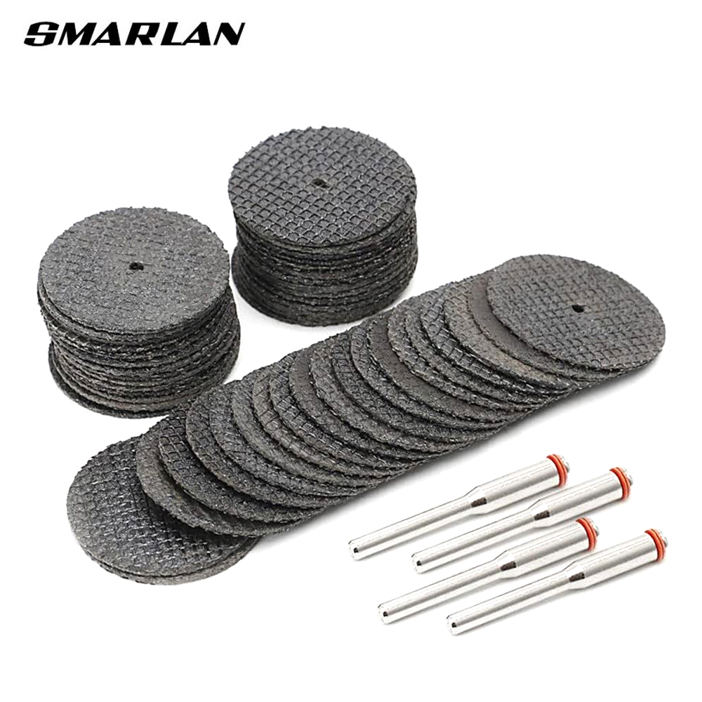 Disco de corte de metal para moedor dremel, 25 peças, ferramenta rotativa, lâmina de serra circular, lixamento de corte com 2 peças de acessórios de mandris