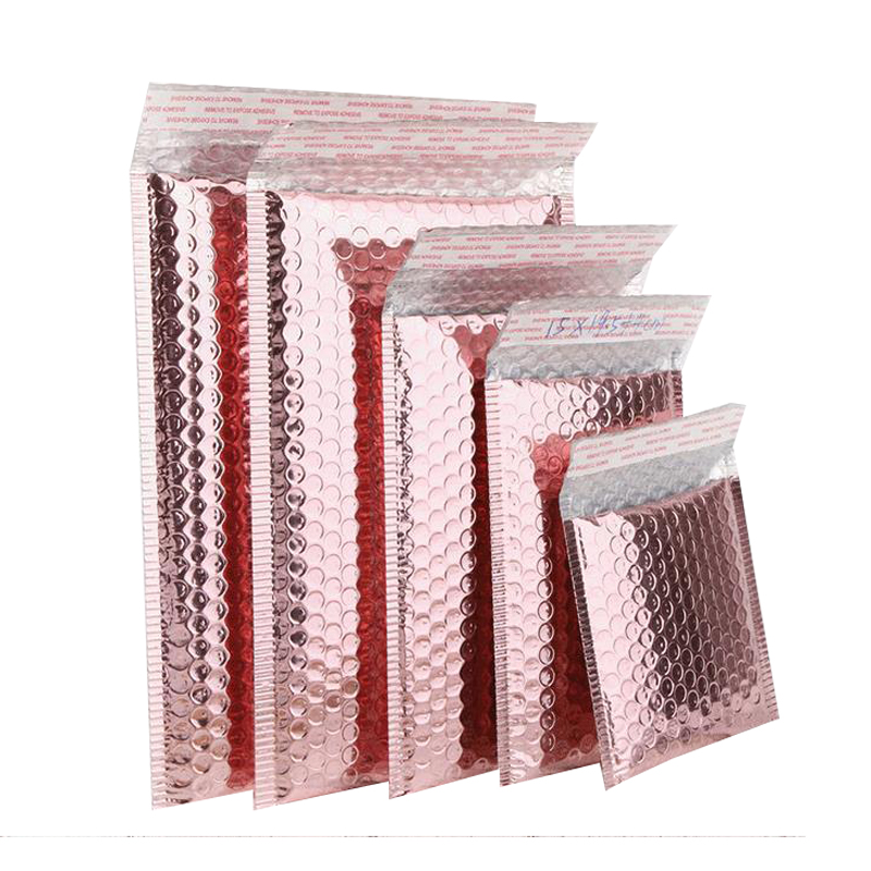 Bộ 50 Hoa Hồng Vàng Ánh Kim Bong Bóng Nhân Viên Đưa Thư Giấy Bong Bóng Túi Aluminized Số Bưu Chính Túi Tặng Bao Bì Đệm Vận Chuyển Bao Thư