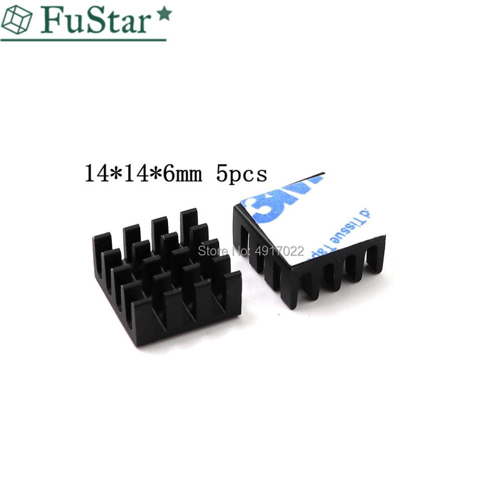 Bộ 5 14*14*6 Nhôm Làm Mát Tản Nhiệt 14X14X6MM Đen Chipset RAM tản Nhiệt Tản Nhiệt Định Tuyến Mèo Chuyên Dụng Chip 14*14*6Mm