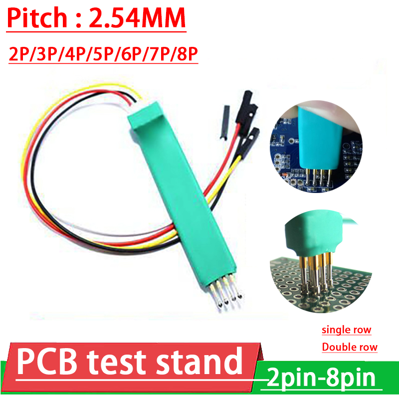 Genggam 2.54Mm Uji PCB Berdiri Pemrograman Debug Unduh Klip Terbakar Fitting Pin STC Alat Lengan JTAG Probe 2P 3P 4P 5P 6P 7P 8P