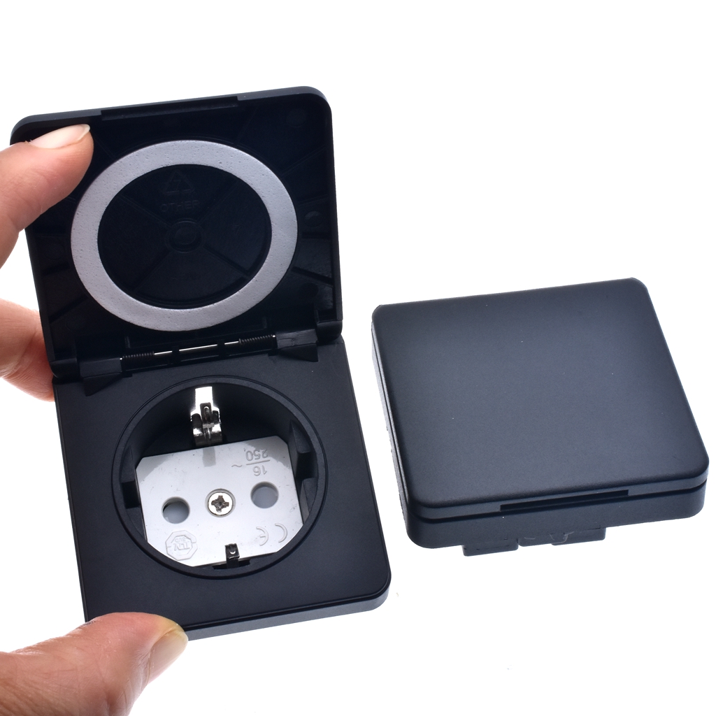Alemanha Tomada Industrial Impermeável, Conector de alimentação da tampa elétrica, Tomada de segurança, AC Power Oculto Plug