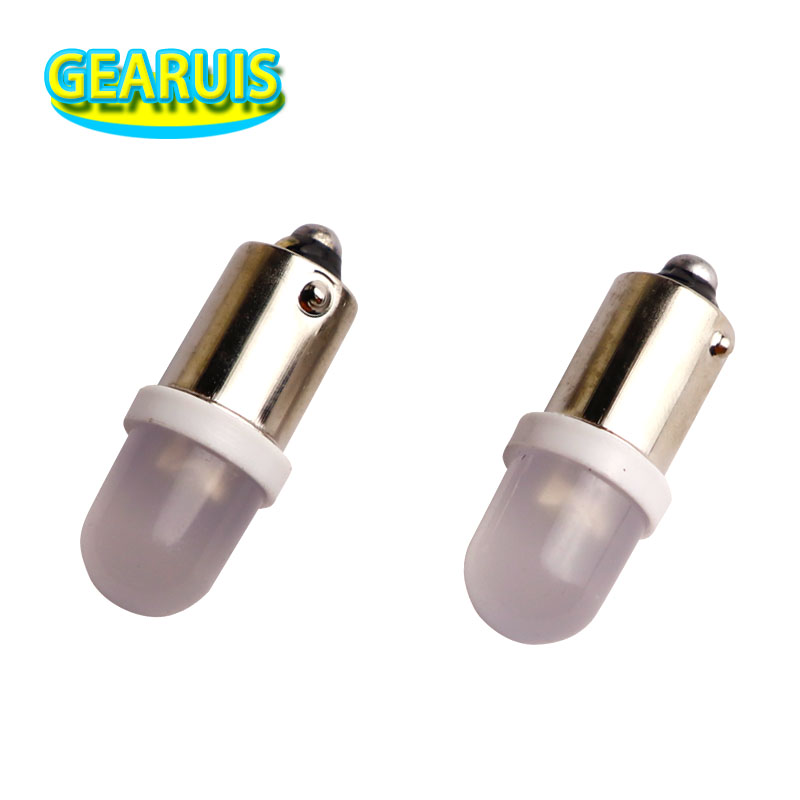 100X ไม่ใช่ขั้ว DC 6V 6.3V BA9S T4W # 44 # 47 ฐาน LED F10 Wedge พร้อม Frosted Len เครื่องเกมพินบอลแบบไม่มีขั้วสีขาวสีน้ําเงิน
