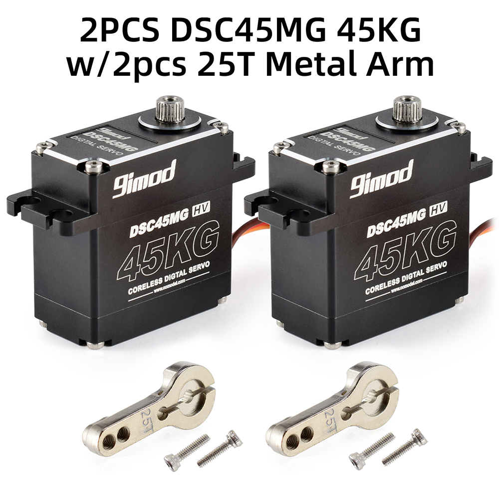Obral Bagus 9Imod Servo Tahan Air DSC45MG 45KG Gear Logam HV Servo Digital Tanpa Inti untuk RC Mobil Perahu Robot DIY