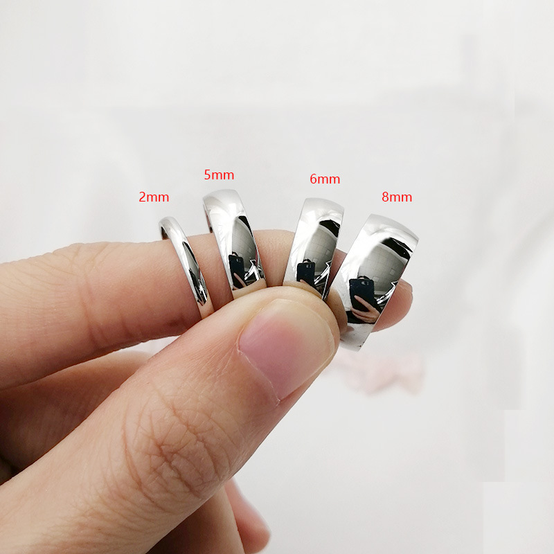 2/5/6/8mm Piccolo Mini Argento Colore Acciaio Inossidabile Semplici Donne Anelli Gioelleria Raffinata E Alla Moda formato USA 3 4 5 6 7 8 9 10 11 12
