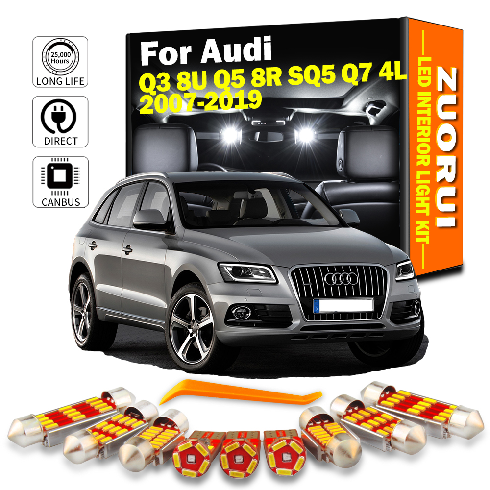 ZUORUI CANbus LED ภายในสําหรับ Audi Q3 8U Q5 8R SQ5 Q7 4L 2007-2014 2015 2017 2018 2019 Sportback หลอดไฟ LED ไม่มีข้อผิดพลาด
