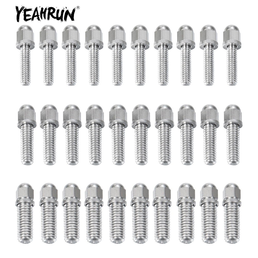 Yeahrun 10 Stuks Metalen M2/M2.5/M3 Bal Hoofd Hex Schroeven Voor Rc Crawler Auto Vrachtwagen Upgrade Onderdelen accessoires