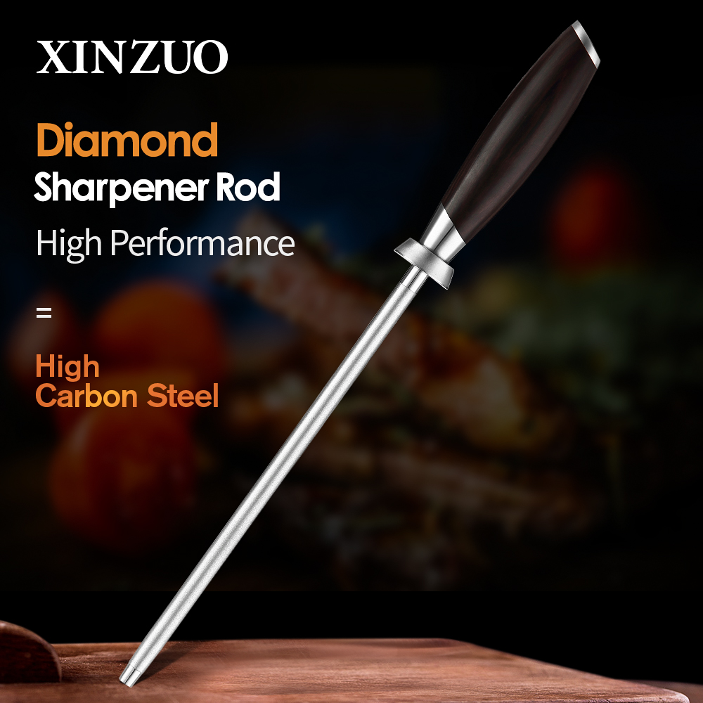 XINZUO-Aiguiseur de couteau en diamant, anciers d'affûtage, acier à haute teneur en carbone pour les chefs, opaque, assistant de cuisine