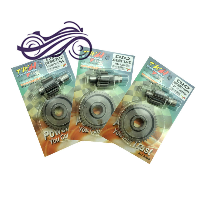 TWH Racing Getriebe-Set 17x41T 15x42T 16x42T für Honda DIO50 DIO ZX 50 AF18 AF25 AF28 AF34 AF35 Roller