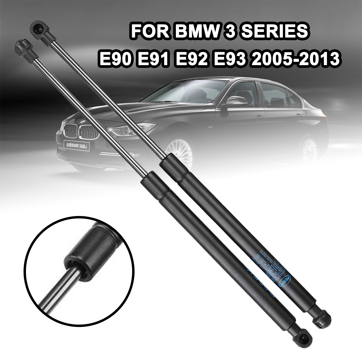 2szt Rozpórki samochodowe Pręt podporowy Przednia maska samochodu Podnośnik gazowy Amortyzator do BMW serii 3 E90 E91 E92 E93 2005-2013
