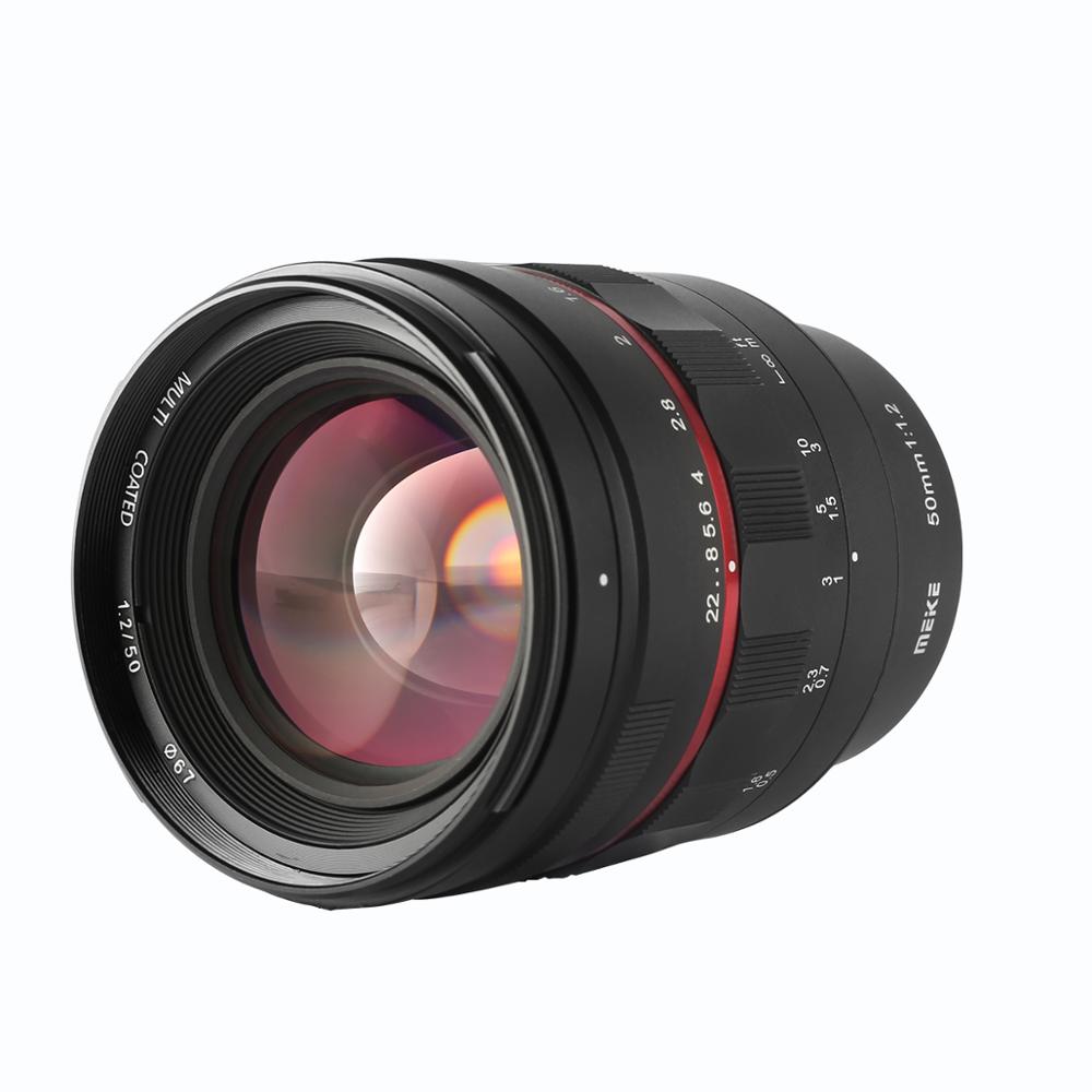 Lensa Fokus Manual Meike 50mm F1.2 Apertur Besar Full Frame untuk Kamera Sony E Mount/ Nikon Z Mount/ Canon EF/L Mount